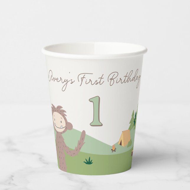 Vasos De Papel Slumberkins Bigfoot Birthday (Izquierda)