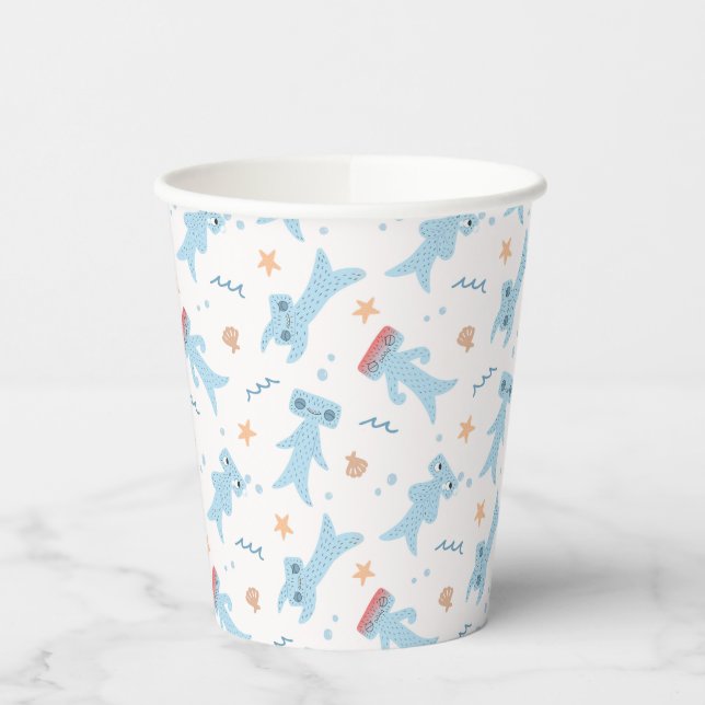 Vasos De Papel Slumberkins Hammerhead Pattern Birthday (Izquierda)