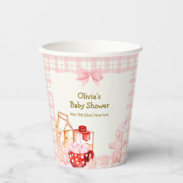 Vasos De Papel Smore Milk & Cookie Gingham Winter Baby Shower