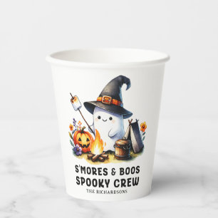 Vasos De Papel Smores Boos Spooky Crew Fantasma Camping Halloween
