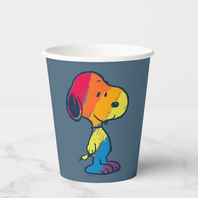 Vasos De Papel Snoopia arcoiris (Anverso)
