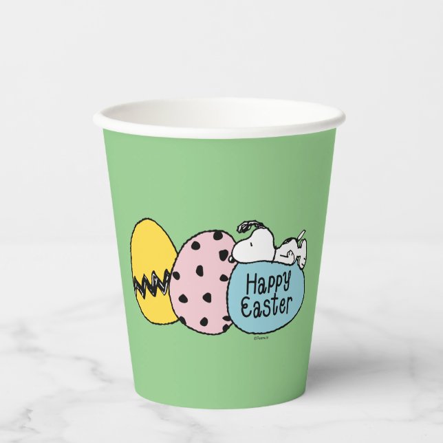 Vasos De Papel Snoopy - Feliz Pascua (Anverso)