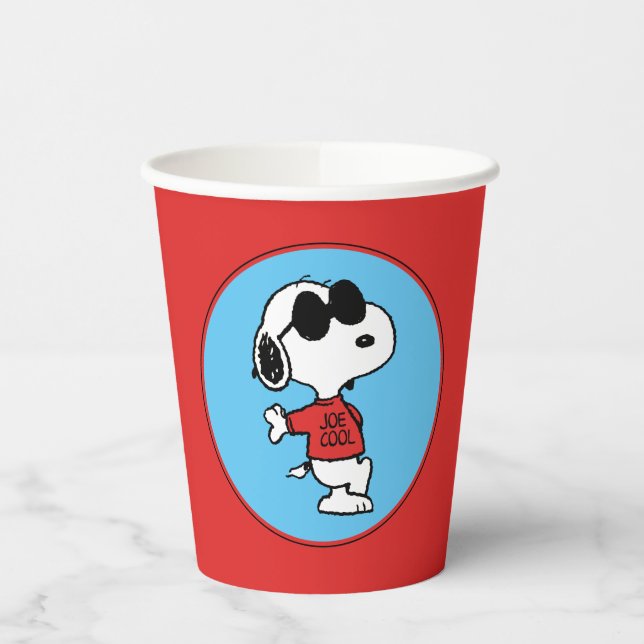 Vasos De Papel Snoopy "Joe Cool" de pie (Izquierda)