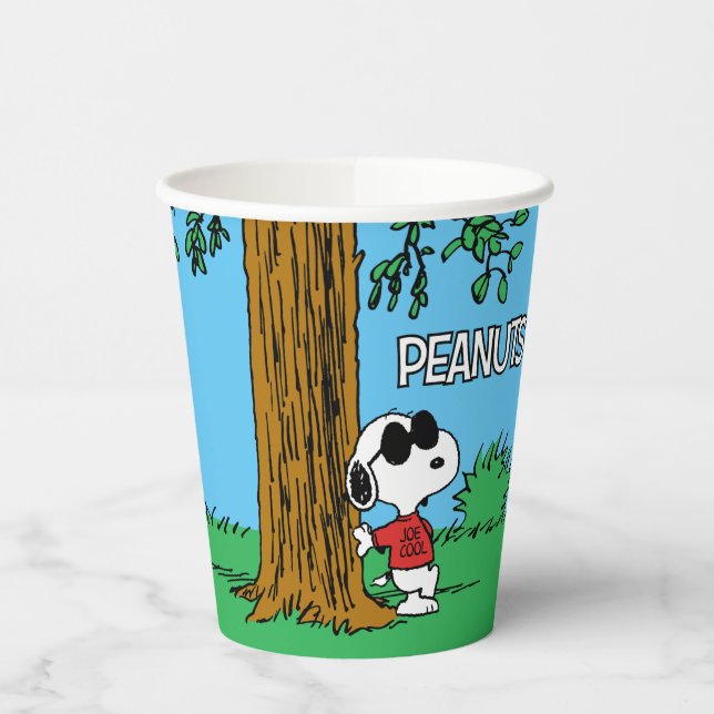 Vasos De Papel Snoopy "Joe Cool" de pie (Izquierda)