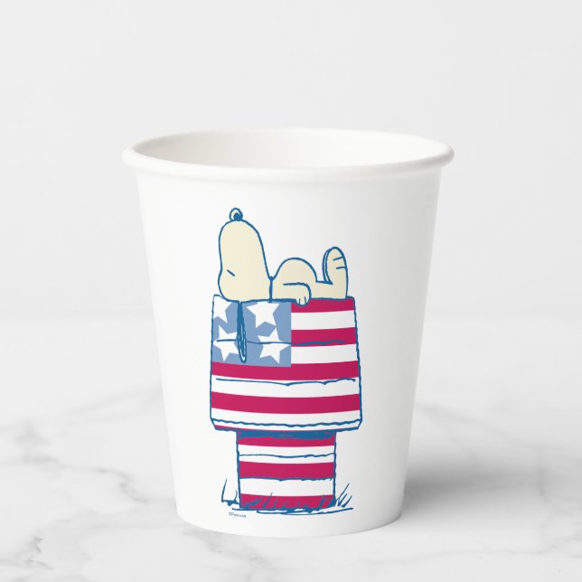 Vasos De Papel Snoopy on the 4 of July Dog House (Anverso)