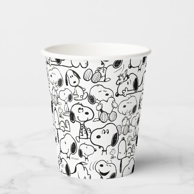 Vasos De Papel Snoopy Smile Giggle Lauggle Pattern (Anverso)