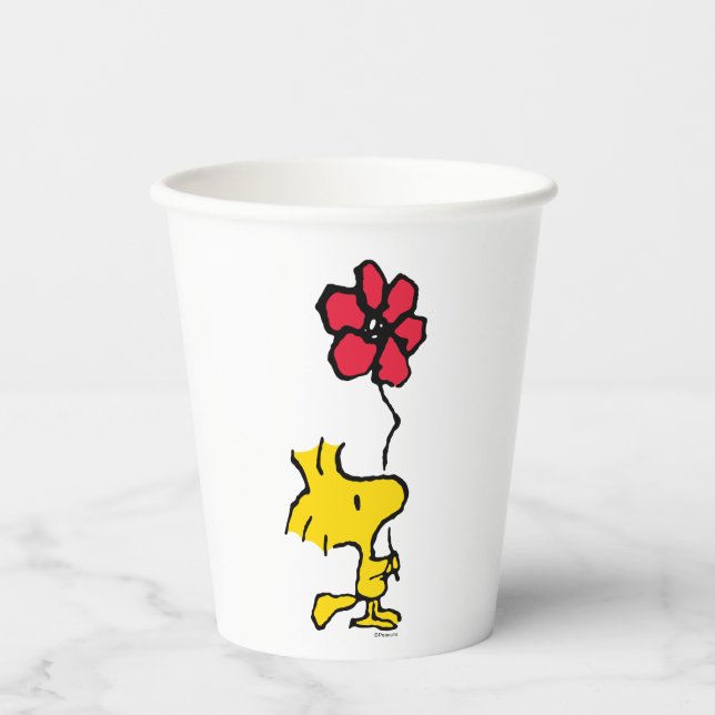 Vasos De Papel Snoopy So Sweet Flower Pattern (Anverso)
