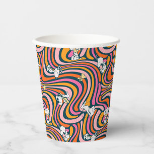 Vasos De Papel Snoopy & Woodstock Groovy Vibes Patrón púrpura