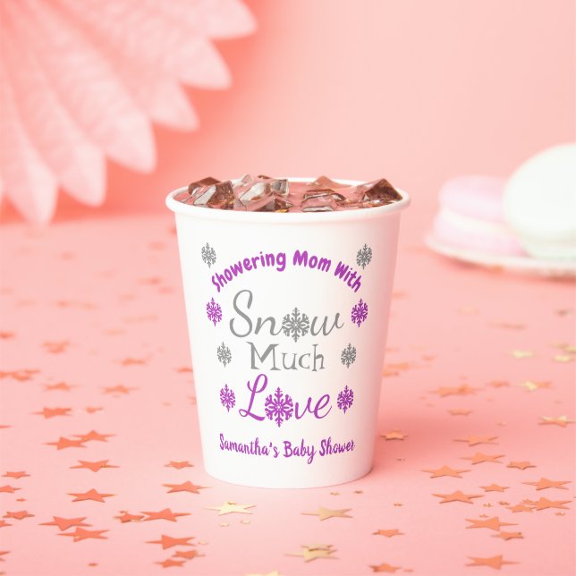 Vasos De Papel Snow Many Love Baby Shower (in situ)