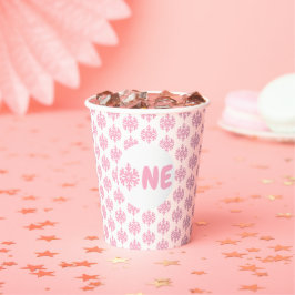 Vasos De Papel Snowflake Primer cumpleaños