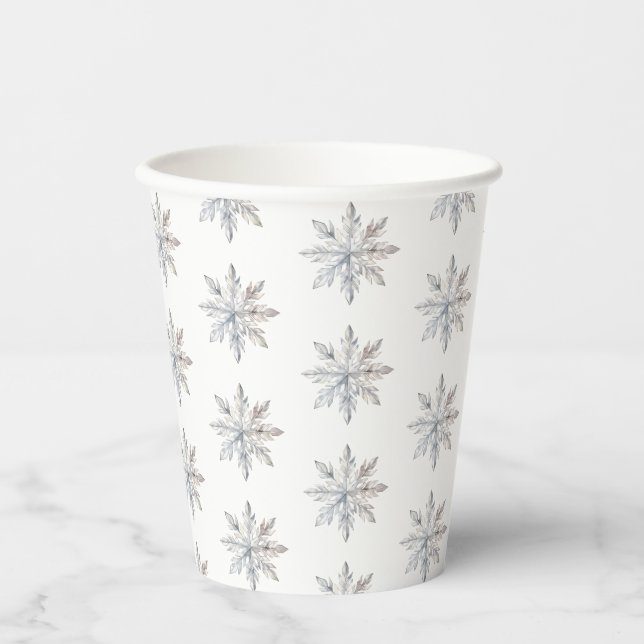 Vasos De Papel Snowflake Winter Baby Shower (Anverso)