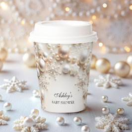 Vasos De Papel Snowflakes Winter Wonderland Baby Shower