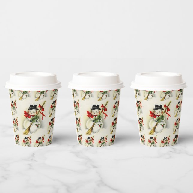 Vasos De Papel Snowman 009 (Multi)