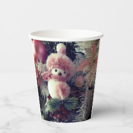 Vasos De Papel Snowman Christmas Paper Cup – Festive Winter Drink