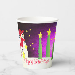 Vasos De Papel Snowman Y Red Scarves