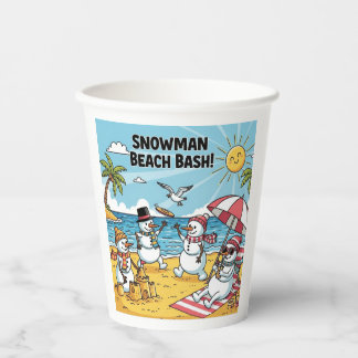 Vasos De Papel Snowmen Beach Bash