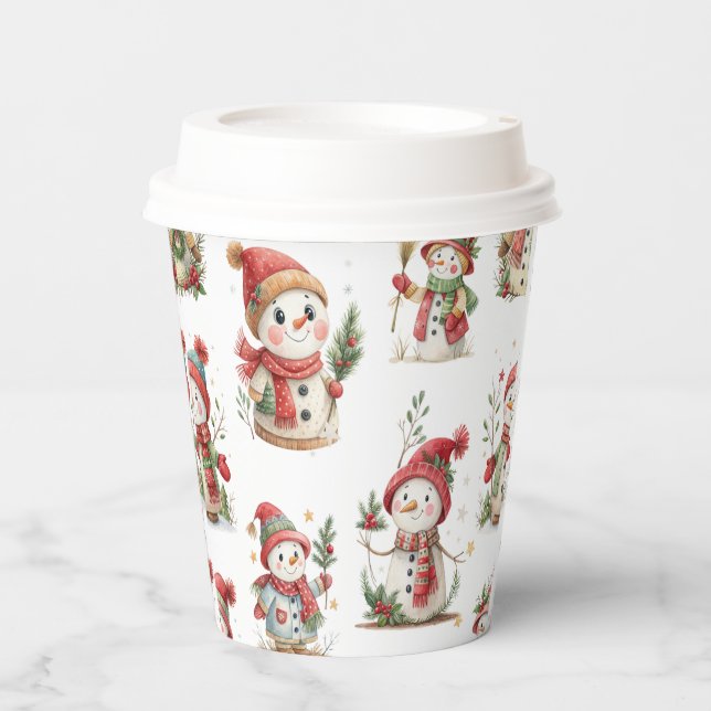 Vasos De Papel Snowmen Paper cup (Anverso)