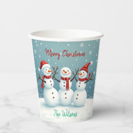 Vasos De Papel Snowmen personalizado