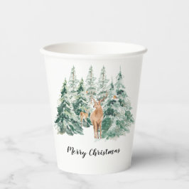 Vasos De Papel Snowowley Winter Woodland Deer Merry Christmas