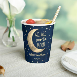 Vasos De Papel Sobre la luna   BABY SHOWER