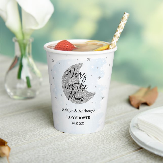Vasos De Papel Sobre la luna | Boys Baby Shower (in situ)