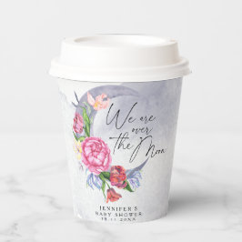 Vasos De Papel Sobre la luna Flores bebé ducha