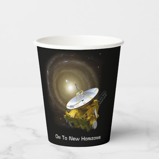 Vasos De Papel Sobre la nave espacial interestelar de nuevos hori (Anverso)