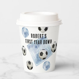 Vasos De Papel Soccer First Year Down Birthday Party