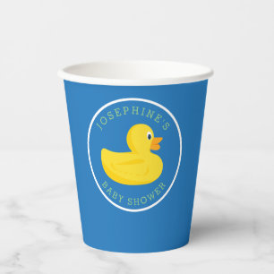 Vasos De Papel Sofisticado Duck Baby Shower Blue Personalizado Co