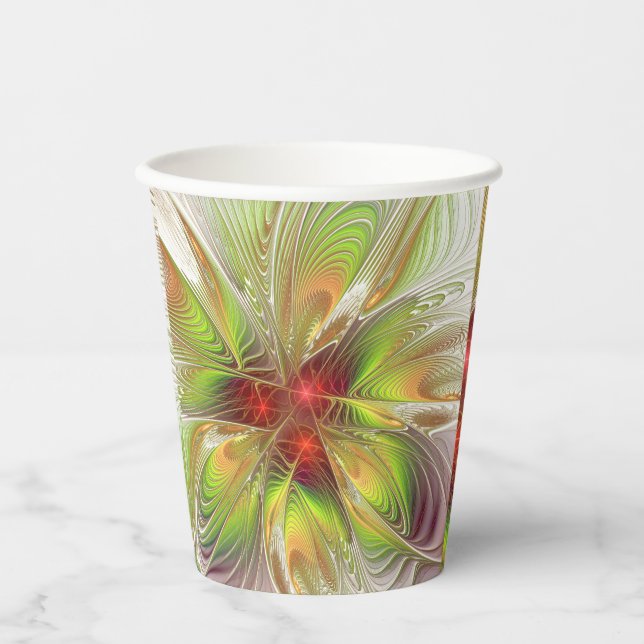 Vasos De Papel Soft and tenderness fractal fantasy flowers (Anverso)