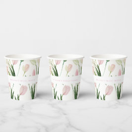 Vasos De Papel Soft Pink Tulip Bridal Shower