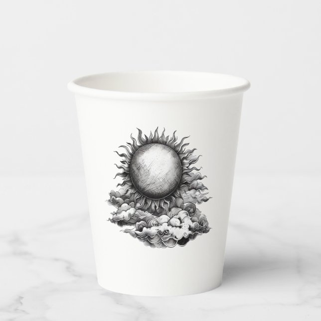 Vasos De Papel Sol Nublado (Anverso)
