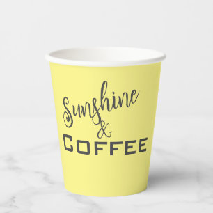 Vasos De Papel Sol y café amarillo