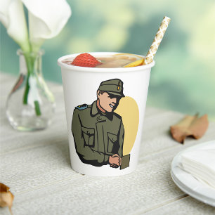 Vasos De Papel Soldado del Ejército Retro