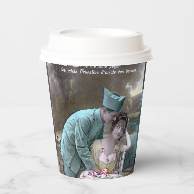 Vasos De Papel Soldado y amante (Anverso)