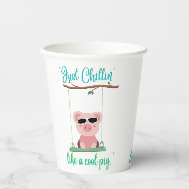 Vasos De Papel sólo escalofriante - cotización de cerdo (Anverso)