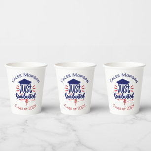 Vasos De Papel Solo graduado de rojo y azul personalizado
