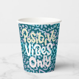 Vasos De Papel Sólo las vibraciones positivas geométricas verdes
