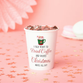 Vasos De Papel Sólo quiero beber café y ver Navidad