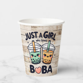 Vasos De Papel Sólo un Chica que ama a Boba