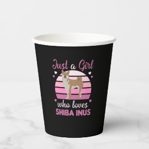 Vasos De Papel Solo un Chica que ama a Shiba en un perro lindo