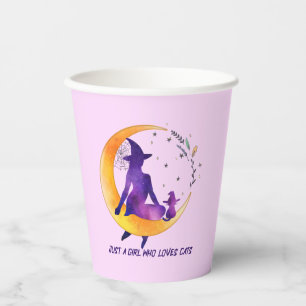 Vasos De Papel Sólo un Chica que ama al gato