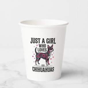 Vasos De Papel Sólo una chica que ama a los Chihuahuas Diseño de 