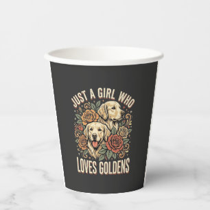 Vasos De Papel Sólo una chica que ama a los Goldens