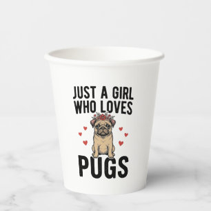 Vasos De Papel Solo Una Chica Que Ama Camiseta De Perro Vintage D