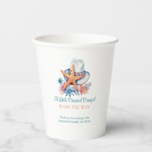Vasos De Papel Sombrero de vaquera costera y conchas marinas