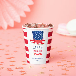 Vasos De Papel Sombrero Patriótico del Tío Sam Rojo Blanco Azul d