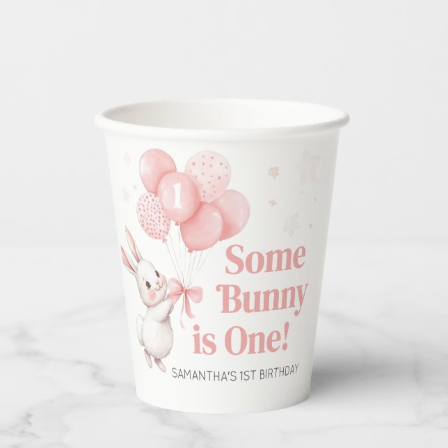 Vasos De Papel Some Bunny Balloon Birthday Party  (Anverso)