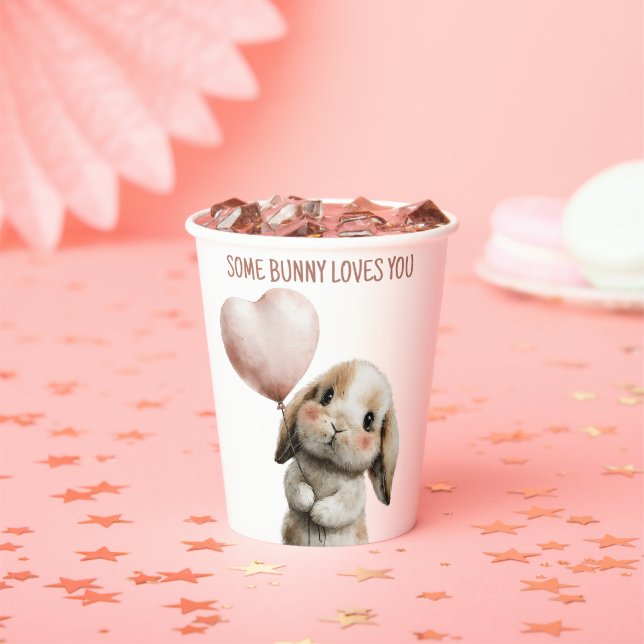 Vasos De Papel Some Bunny Loves You with Heart Balloon (in situ)