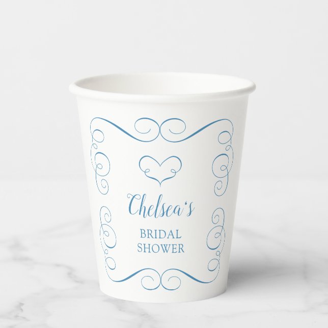 Vasos De Papel Something Blue Before I Do Elegant Bridal Shower (Anverso)